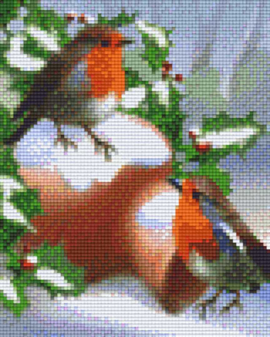 Robin In The Snow Four [4] Baseplatge PixelHobby Mini-mosaic Art Kit image 0